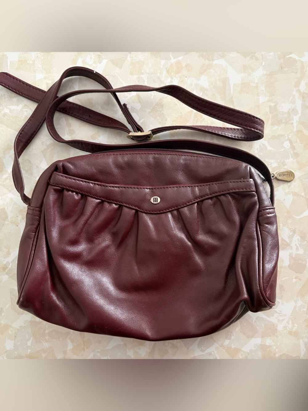 Women's Borelli Small Burgundy - Red Crossbody Leather Shoulder Bag 9x7
